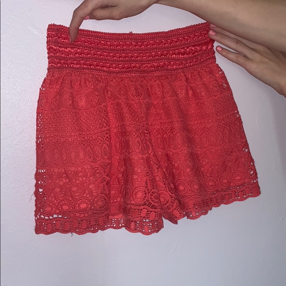 Hot pink lace shorts